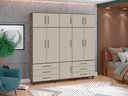 Ver imagem 2 de Guarda Roupa com Maleiro 11 Portas 6 Gavetas Completo Quarto Canela Off White