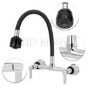 Ver imagem 2 de Torneira Misturador Gourmet Flexível Preto Cozinha Parede