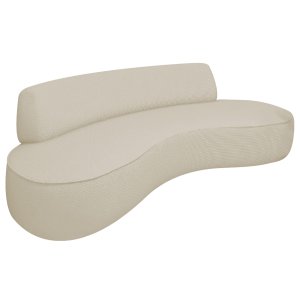 Sofá Curvo 3 Lugares Amsterdã 200cm Bouclé - Doce Sonho Móveis Bege