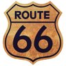Placa Decorativos Mdf 38x36 Route 66 Rota 66 Amarelo - 1