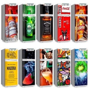 Adesivo Decorativo para Envelopamento de Geladeira e Freezer - Somente Frente