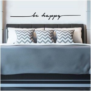 Adesivo Decorativo Parede Frase BE HAPPY