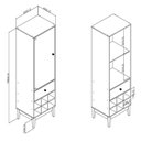Ver imagem 3 de Cristaleira Retrô com Adega 1 Porta e 1 Gaveta MB1145 Mel/Off White