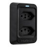 Tomada Dupla Protetor Elétrico contra Surtos Intelbras Eps 302 Bivolt Preto - 1