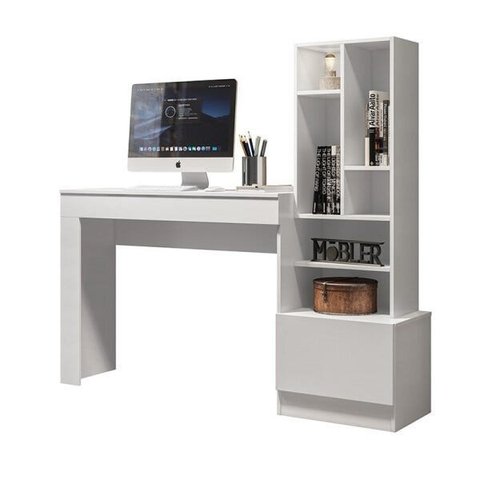 Escrivaninha Office Lion Branco Liso Fosco