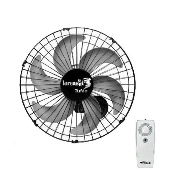 Ventilador de Parede com Controle Remoto Tufão 50cm Preto Bivolt Loren Sid - 1