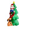 Papai Noel Subindo na Árvore com Cachorro Puxando sua Calça Grande Enfeite Natalino Inflável 180 - 1