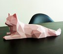 Ver imagem 1 de Gato 28 Cm De Comprimento - Estatueta - Decoração - Toque 3D:Rosa
