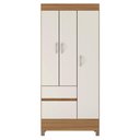 Ver imagem 1 de Guarda Roupa Solteiro 3 Portas e 2 Gavetas Castro - Amêndola Touch/off White