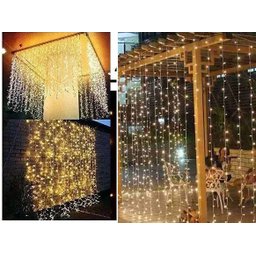 Pisca Pisca Modelo Cortina Fixa Decorativa 900 Lâmpadas LED Cor Branco Quente 4x3 Mt - 110V - 2