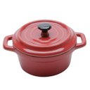 Ver imagem 1 de Mini Cacarola Porcelana BLACK LID Vermelho 13CM BON Gourmet 35533