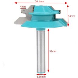 Fresa Tupia Macho Femea Encaixe 45 Graus Haste 6.35mm - 4