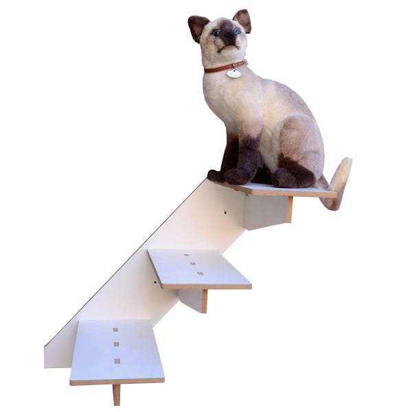 Playgroud para gatos kit com 4 peças escada toca ponte - 2