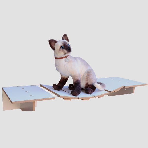 Playgroud para gatos kit com 4 peças escada toca ponte - 4