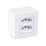 Conj Caixa Sobrepor 2 Tomadas 20a 75x75 Br Sleek Margirius Cor:branco - 1