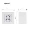 Ver imagem 3 de Conj Caixa Sobrepor 2 Tomadas 20a 75x75 Br Sleek Margirius Cor:branco