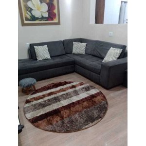 Tapete Sala, Quarto 1,50x1,50 Redondo Pelo Macio Capucino