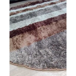 Tapete Sala, Quarto 1,50x1,50 Redondo Pelo Macio Capucino - 4
