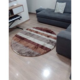 Tapete Sala, Quarto 1,50x1,50 Redondo Pelo Macio Capucino - 5