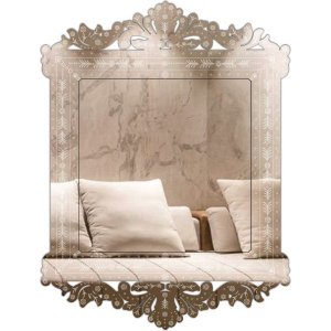 Espelho Veneziano Decorativo Sala 80x90 - 38132 - Prata