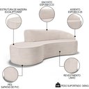 Ver imagem 3 de Sofá Living 3 Lugares 260cm Braço Direito Mozart D06 Linho Cru - Mpozenato
