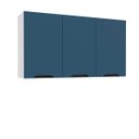 Ver imagem 2 de Armário de Cozinha Aéreo Meena 120x66cm com 3 Portas Branco/Azul 250015