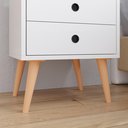 Ver imagem 4 de Kit 2 Mesas de Cabeceira Mesinhas Quarto com Nicho e Gavetas Retrô Dream Plus - Branco - Lojas Rpm