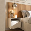 Ver imagem 3 de Cabeceira Cross para Cama Box Casal com 2 Criados Suspenso Quarto Luxo - Movelove