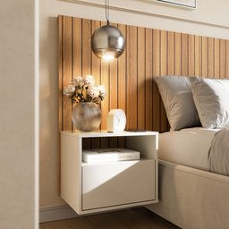 Cabeceira Cross para Cama Box Casal com 2 Criados Suspenso Quarto Luxo - Movelove - 3