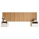 Ver imagem 4 de Cabeceira Cross para Cama Box Casal com 2 Criados Suspenso Quarto Luxo - Movelove