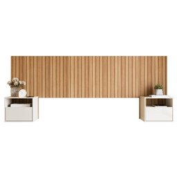 Cabeceira Cross para Cama Box Casal com 2 Criados Suspenso Quarto Luxo - Movelove - 4