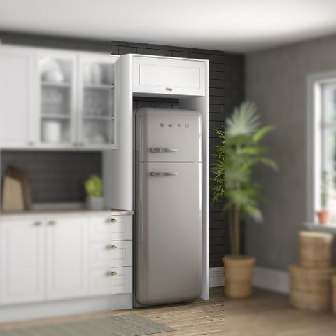 Fechamento para Geladeira Modulado com Armário 1 Porta Basculante Americana Henn - Branco Hp Fosco