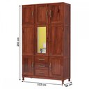 Ver imagem 4 de Guarda-Roupa Solteiro Paris 8 Portas 3 Gavetas com Espelho Mogano 365 - Lanes