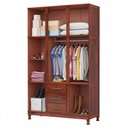 Ver imagem 3 de Guarda-Roupa Solteiro Paris 8 Portas 3 Gavetas com Espelho Mogano 365 - Lanes