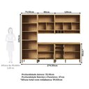 Ver imagem 4 de Cozinha Completa Modulada 100% MDF 5 Peças 11 Portas 4 Gavetas e Vidro 274cm Vicenza Espresso Móveis Bege/Amêndoa/Off-White