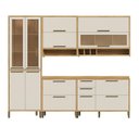 Ver imagem 3 de Cozinha Completa Modulada 100% MDF 5 Peças 11 Portas 4 Gavetas e Vidro 274cm Vicenza Espresso Móveis Bege/Amêndoa/Off-White