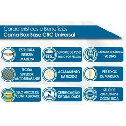 Cama Box Base Casal Universal Bordado Black (138x188x25) - Polar - 2