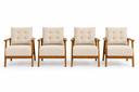 Ver imagem 3 de Kit 04 Poltronas Decorativas Sala Estar Madeira Maciça Premium