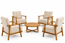 Ver imagem 1 de Kit 04 Poltronas Decorativas Sala Estar Madeira Maciça Premium
