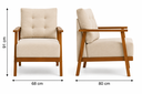 Ver imagem 4 de Kit 04 Poltronas Decorativas Sala Estar Madeira Maciça Premium