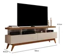 Ver imagem 2 de Rack 1,60 para TV Ate 60'' Polegadas 2 Gavetas Pés em Madeira Off White Freijo