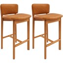 Ver imagem 1 de Kit 02 Banquetas Alta para Cozinha Sala de Jantar Bar Dara L02 Couríssimo Canela - Lyam Decor