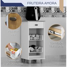 Fruteira Amora Compacta Gavetas Flex e com Pés Reguláveis - Chf Móveis - 4