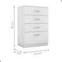 Ver imagem 2 de Conjunto de Guarda Roupa e Cômoda Lago da Aurora 4 Portas 6 Gavetas Branco Demóbile