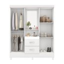 Ver imagem 4 de Conjunto de Guarda Roupa e Cômoda Lago da Aurora 4 Portas 6 Gavetas Branco Demóbile