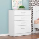 Ver imagem 6 de Conjunto de Guarda Roupa e Cômoda Lago da Aurora 4 Portas 6 Gavetas Branco Demóbile
