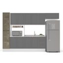 Ver imagem 4 de Cozinha Pérola com Rodapé e Cristaleira com LED 5 Peças 320 cm Yescasa Branco