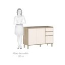 Ver imagem 5 de Armário de Cozinha Completa 5 Peças com Vidro Reflecta sem Tampo Mel Luciane Móveis