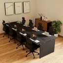 Ver imagem 5 de Mesa de Escritório Estação de Trabalho 8 Lugares 3,60m x 1,20m Pés Painel Nogal F5 Office