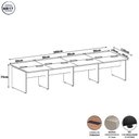 Ver imagem 3 de Mesa de Escritório Estação de Trabalho 8 Lugares 3,60m x 1,20m Pés Painel Nogal F5 Office